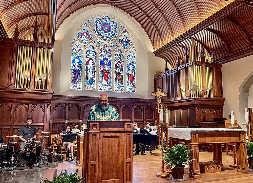 Washington Cardinal Gregory said in his homily at the Aug. 3 opening Mass of the 2024 Outreach conference at Georgetown University that the pastoral needs of LGBTQ Catholics "must be faced with sincerity and genuine compassion." (NCR photo/Camillo Barone)