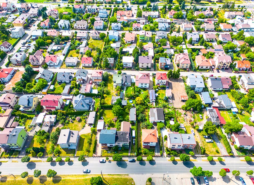 Aerial view of a residential neighborhood in the United States (Dreamstime/Jacek Dudzinski)