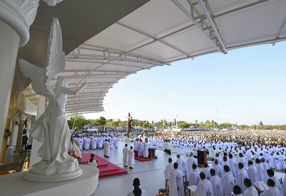 Pope Francis celebrates an outdoor Mass in Tasitolu, East Timor, also known as Timor-Leste, on Sept. 10. (CNS/Vatican Media)