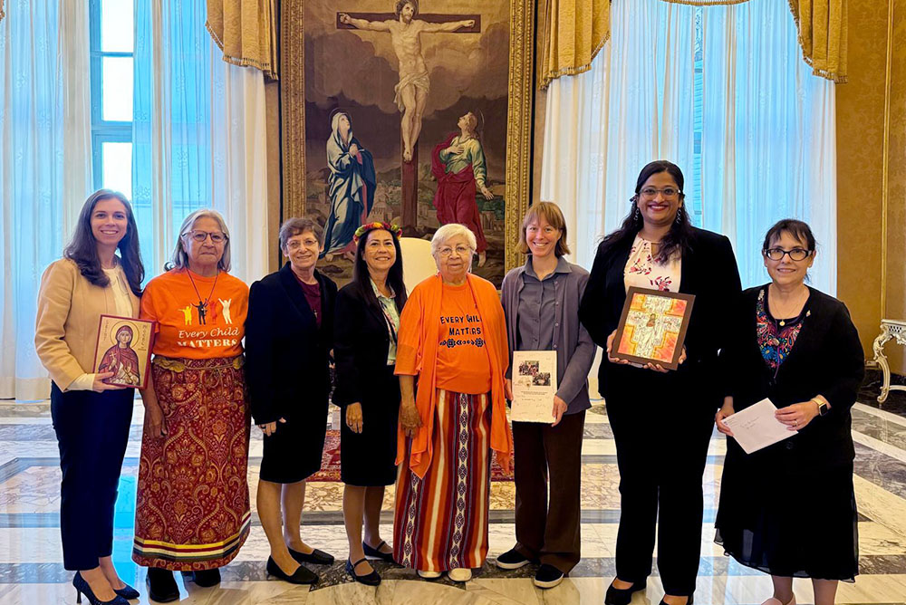 A delegation of women ministries leaders meet with Pope Francis at the Vatican on Sept. 30, 2024. (Courtesy of Pilar Timpane)