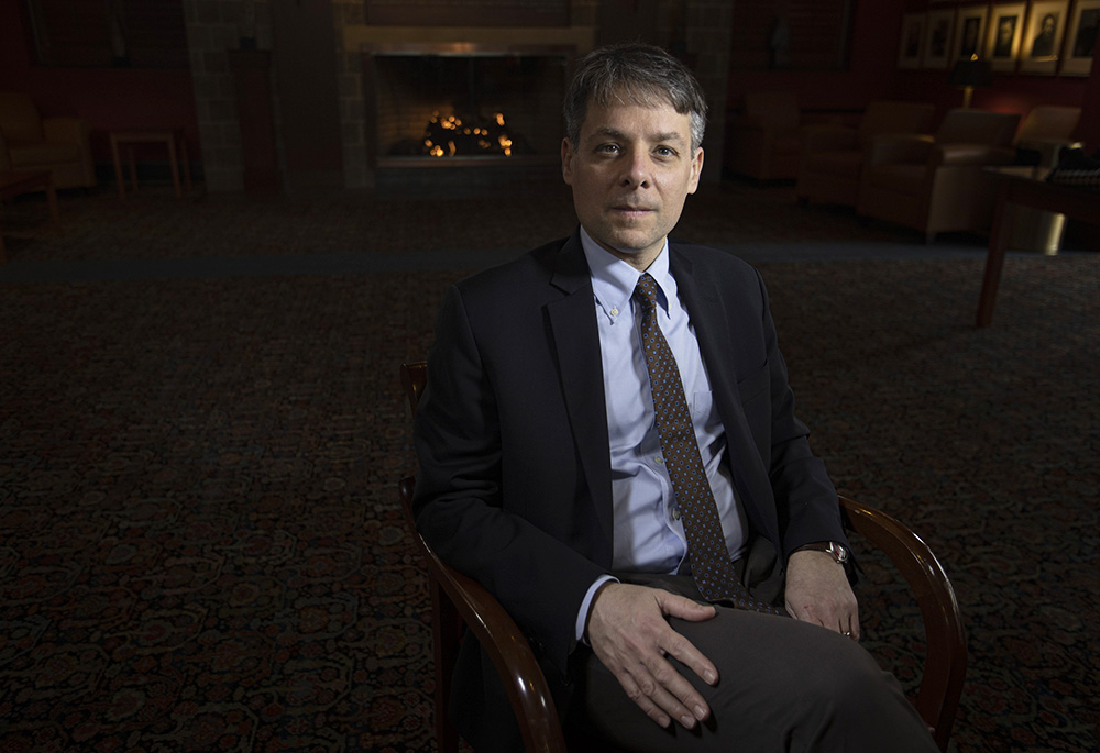 Massimo Faggioli, professor of historical theology at Villanova University near Philadelphia, is seen on the Catholic university's campus March 11, 2021. (CNS/Chaz Muth)