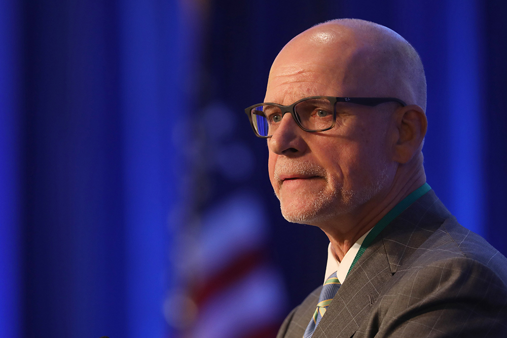 Mark Joseph Williams, an abuse survivor, speaks during a Nov. 15, 2022, session of the fall general assembly of the U.S. Conference of Catholic Bishops in Baltimore. (CNS/Bob Roller)