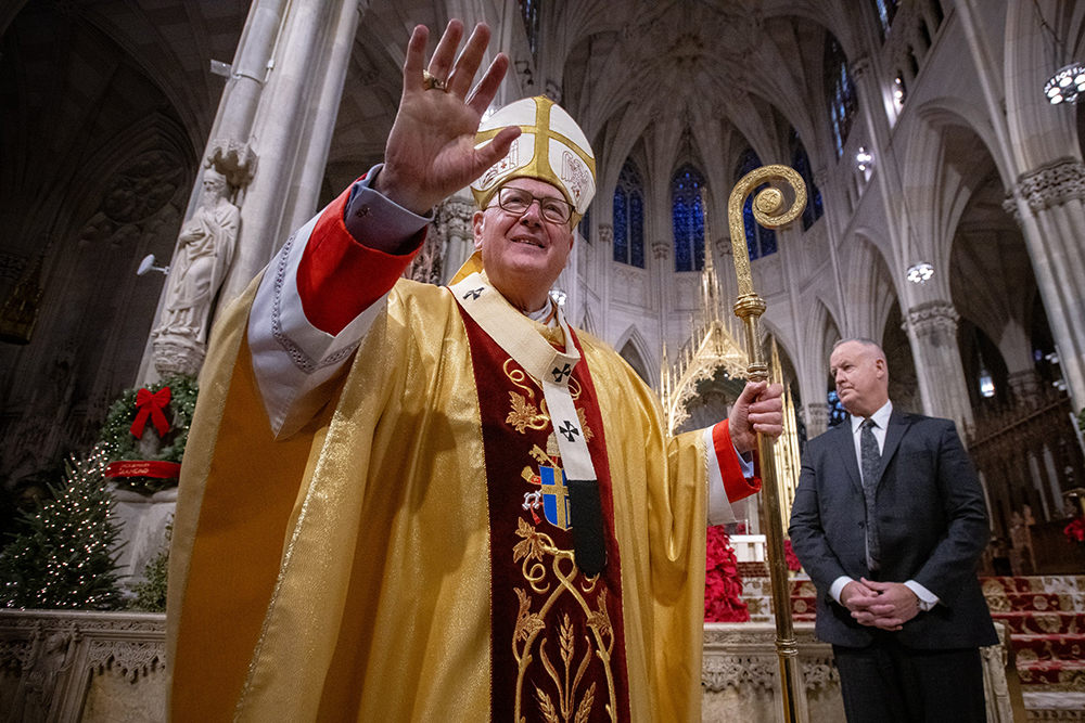 Cardinal Timothy Dolan celebrates Mass at St. Patrick's Cathedral in New York City Dec. 29, 2024, to mark the kickoff of the 2025 Jubilee, with similar celebrations taking place in dioceses around the world. (OSV News/Jeffrey Bruno)