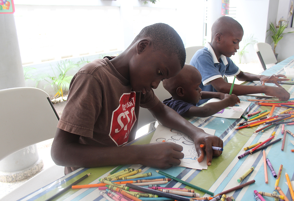 Children are pictured at Santa Teresita del Niño Jesús, a church-run shelter for potentially trafficked children and unaccompanied minors trying to cross the Haiti-Dominican Republic border. (GSR photo/Chris Herlinger)