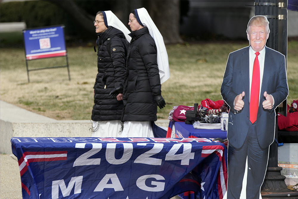 Nuns arrive to participate in the annual March for Life, walk from the Washington Monument to the Supreme Court on Jan. 24, 2025, in Washington. (AP Photo/Ben Curtis)