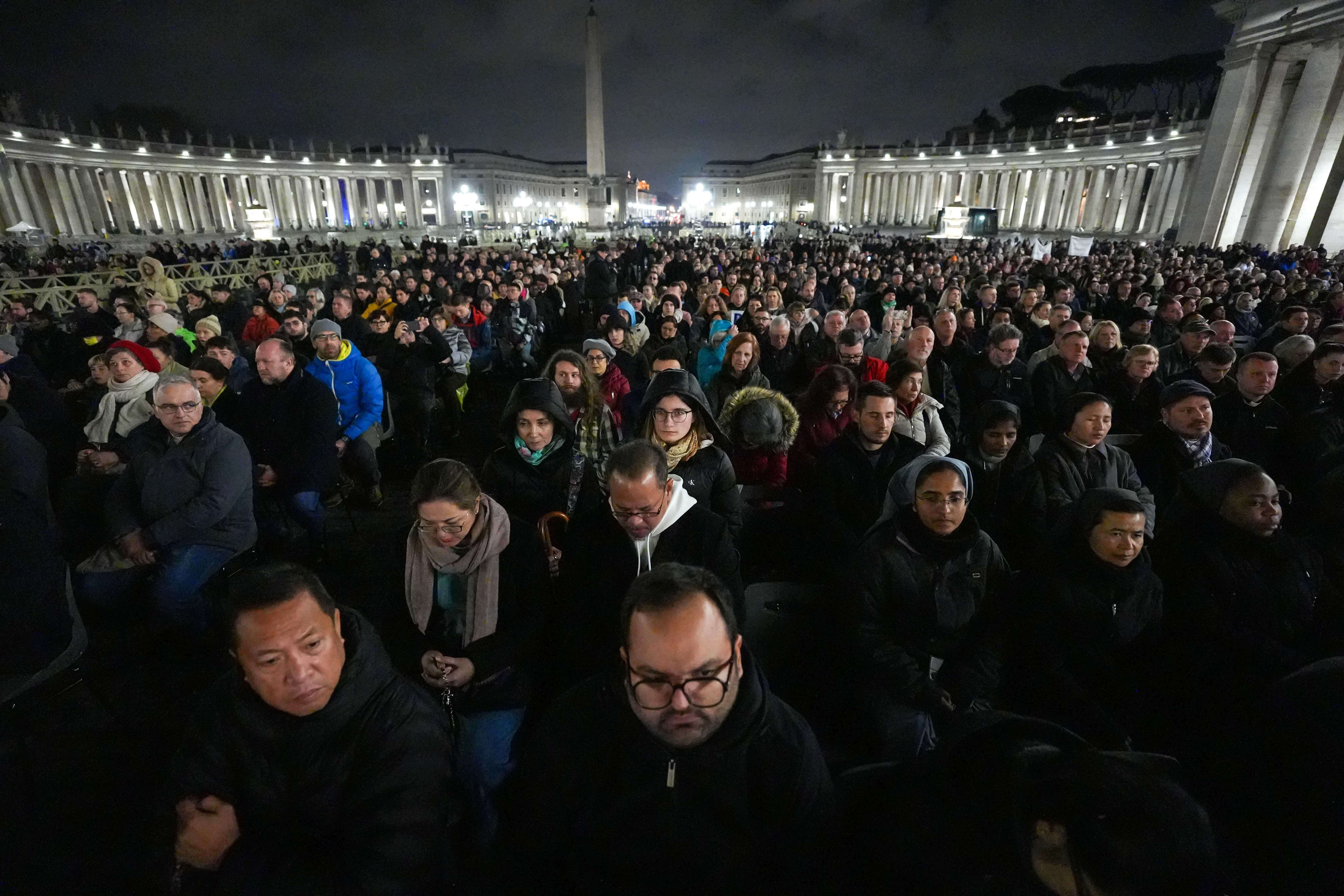 pray the rosary at St. Peter's Square 