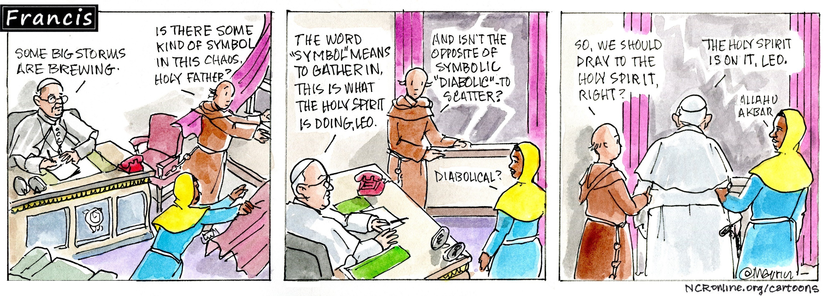 Francis, the comic strip: Is there a symbol in all this chaos?