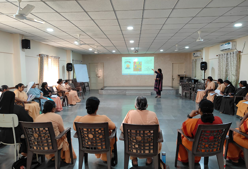 Nuns undergo a basic counseling course with the department of psychology of Christ University, at Hyderabad in November 2024. (Courtesy of Molly Mathew)