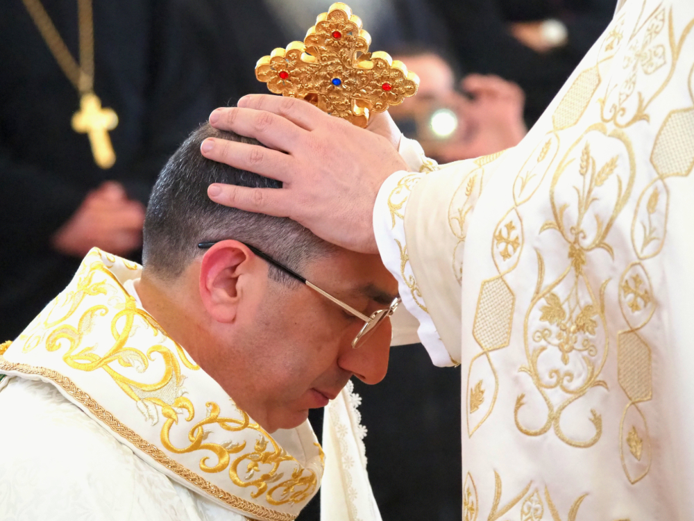 Iyad Twal is ordained to the episcopacy as auxiliary bishop of the Latin Patriarchate of Jerusalem at the Church of the Baptism of Christ in Al-Maghtas, Jordan, by Cardinal Pierbattista Pizzaballa.