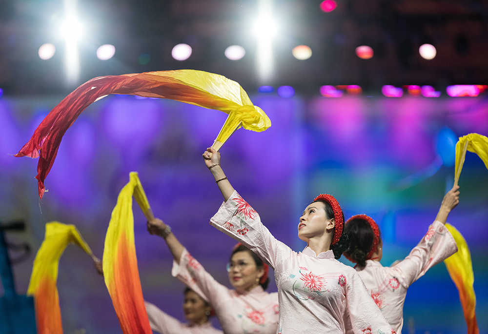 Dancers perform at the 2025 Religious Education Congress' opening ceremony Feb. 21 in Los Angeles. (OSV News/Courtesy of Archdiocese of Los Angeles/Joe Garcia)