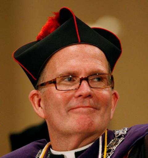 Vincentian Fr. David M. O'Connell, Catholic University of America president 1998-2010, is seen in this 2008 file photo. He was named coadjutor bishop of Trenton, N.J., in 2010. (CNS photo/Bob Roller)