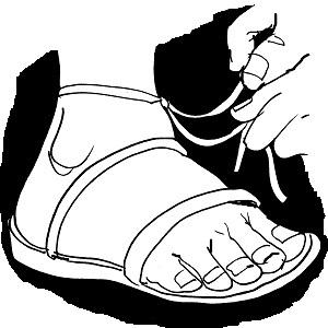 jesus sandals clipart black and white