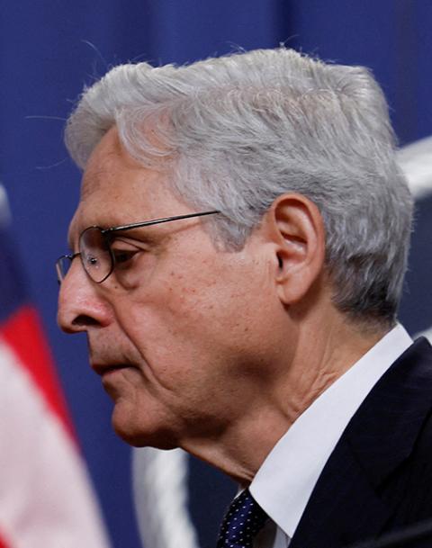 U.S. Attorney General Merrick Garland leaves the podium at the U.S. Justice Department in Washington Aug. 11, 2022. (CNS/Reuters/Evelyn Hockstein)