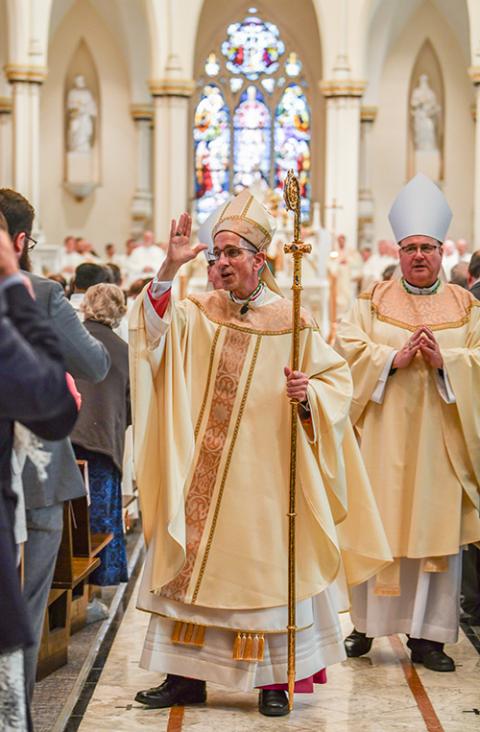 Bishop James Ruggieri is seen at the Cathedral of the Immaculate Conception in Portland, Maine, during his May 7 installation as head of the diocese. (Courtesy of Diocese of Portland, Maine/McKenney Photography)