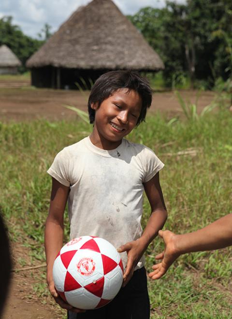 One of Maketai's projects suggested by the Achuar was a soccer tournament to bring together residents from area communities. (Courtesy of Sandra Morse)