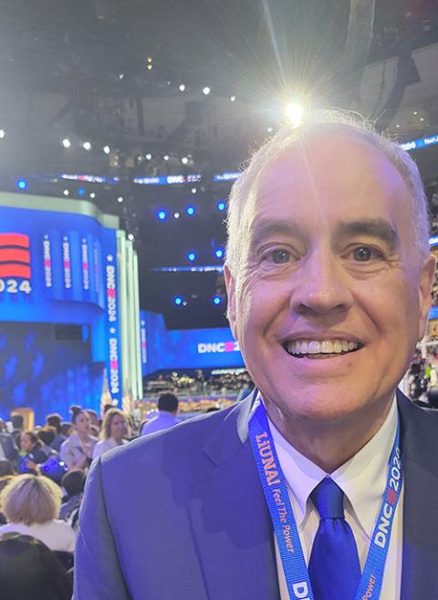 New York State Comptroller Thomas DiNapoli believes the Democratic Party did a better job of values messaging at this year’s convention in Chicago. (NCR photo/Heidi Schlumpf)