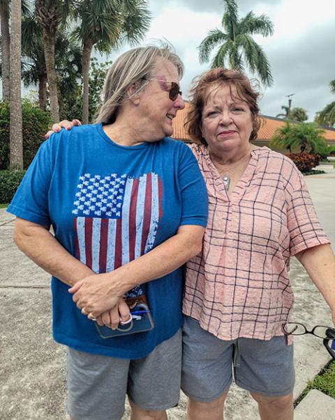 Sabra Myers and Maggie Thomson in Jupiter, Florida (NCR photo/Gail DeGeorge)