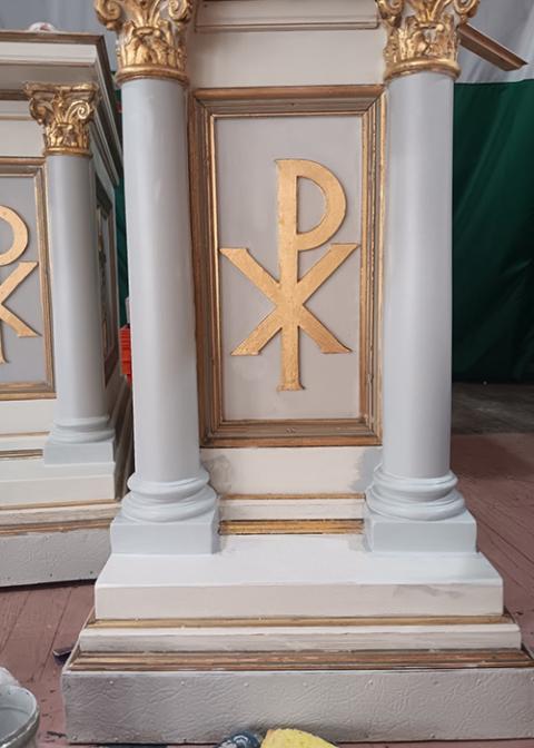 The altar restoration was completed in time for the community's annual celebration last Nov. 17, on the feast of St. Elizabeth of Hungary. (Courtesy of Mark Yonke)