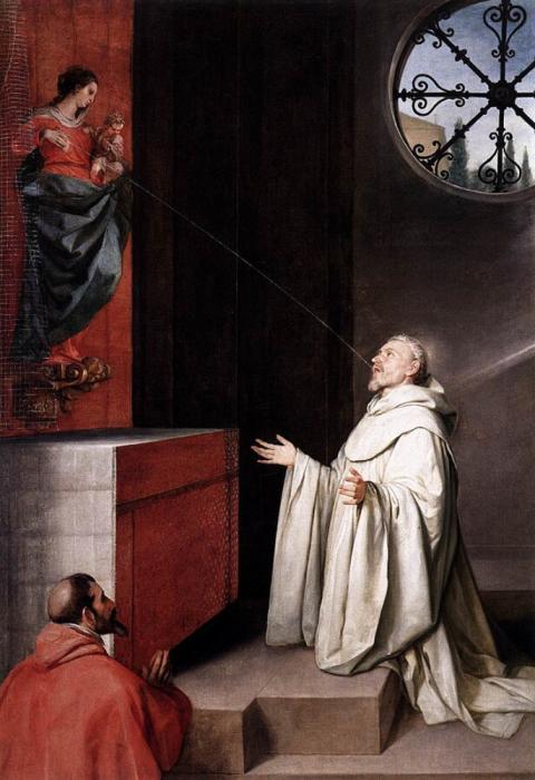 The Lactation of St. Bernard of Clairvaux (1650) by Alonso Cano (public domain)