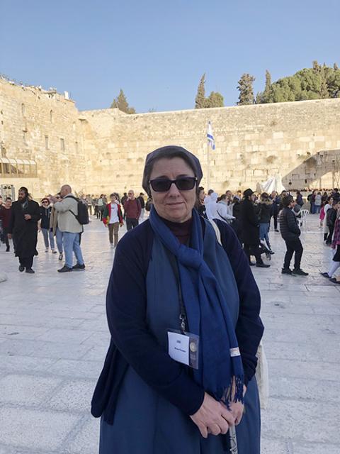 Sr. Rose Pacatte at the Western Wall in December 2019 (Courtesy of Rose Pacatte)