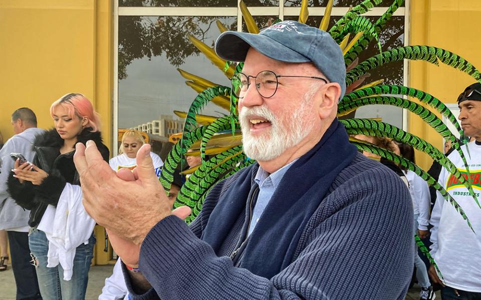 Jesuit Fr. Greg Boyle at Homeboy Industries. Each year, the program he founded serves nearly 10,000 people in Los Angeles, offering a sanctuary of support and a pathway to a better life for formerly incarcerated and gang-involved individuals. (Courtesy of Paul Steinbroner)