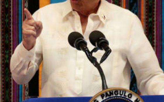 Philippine President Rodrigo Duterte delivers his State of the Nation Address at the Philippine Congress in Manila July 22, 2019. The Association of Major Religious Superiors in the Philippines appealed to Catholics to "resist the shadow of fear cast over