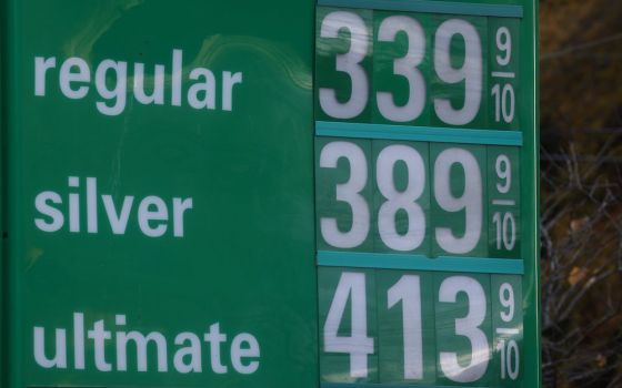 Gas prices are seen Nov. 29 in Mount Rainier, Maryland. (CNS/Reuters/Leah Millis)