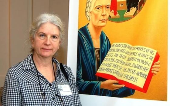 Martha Hennessy appears at a conference on the legacy of her grandmother, Servant of God Dorothy Day, at St. Thomas University in Miami Gardens, Florida, in March 2014. 