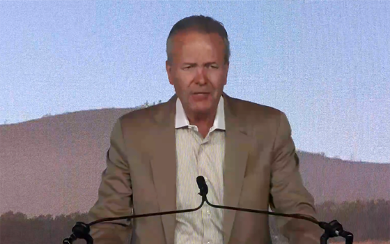 Timothy Busch, cofounder of the Napa Institute, speaks in the July 25 opening remarks during the organization's 14th annual summer conference. (NCR screenshot)