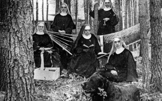 Benedictine nuns are pictured in 1900 before the completion of St. Anthony's Hospital in Bemidji, Minn. The image appeared in a 2011 documentary titled "Women & Spirit: Catholic Sisters in America," which chronicled the 300-year contribution of U.S. women religious. (CNS/Courtesy Benedictines of Duluth)