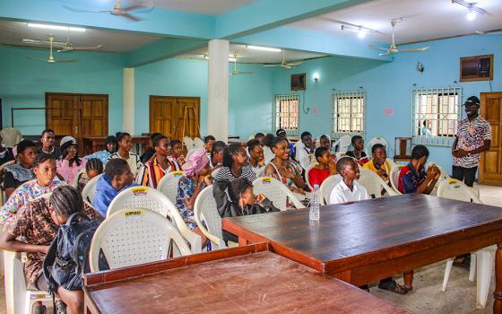 Students of the 3M ICT Hub during their final project presentation in July. The digital training center in Benin City, Nigeria, is run by the Medical Missionaries of Mary. (GSR photo/Valentine Benjamin)