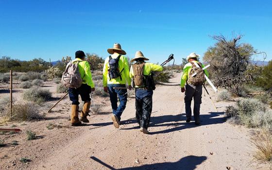 Volunteers from Aguilas del Desierto, a search and rescue organization, search the desert for people crossing the southern border into the United States or who have died in the attempt. (Courtesy of Aguilas del Desierto)