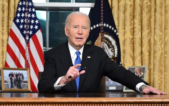 U.S. President Joe Biden delivers his farewell address to the nation from the Oval Office of the White House in Washington, D.C., on Jan. 15. (OSV News/Pool via Reuters/Mandel Ngan)