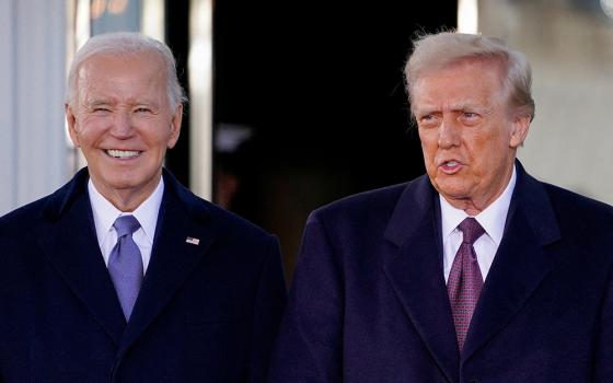 U.S. President Joe Biden poses with President-elect Donald Trump in Washington on Inauguration Day, Jan. 20, 2025, ahead of Trump's swearing-in as the nation's 47th president and the beginning of his second presidential term. (OSV News/Reuters/Nathan Howard)