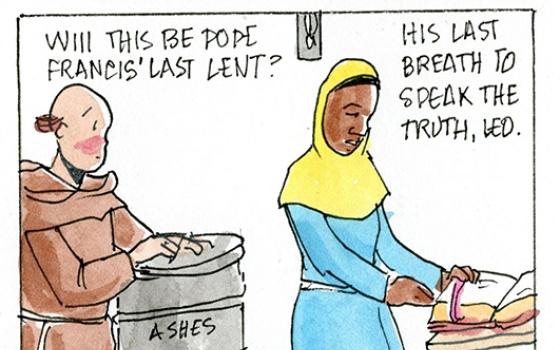 Francis, the comic strip: Leo wonders if this will be Pope Francis' last Lent.