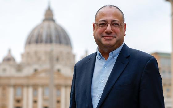 Eric LeCompte, executive director of the Jubilee USA Network, poses for a photo at the Vatican on June 4, 2024. Jubilee USA Network is an alliance of faith-based development and debt-relief advocacy organizations. (CNS/Lola Gomez)