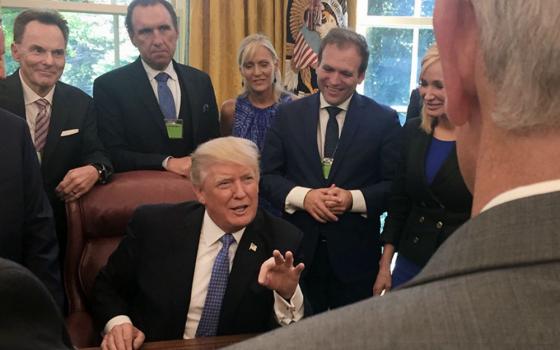 Evangelical leaders with Trump