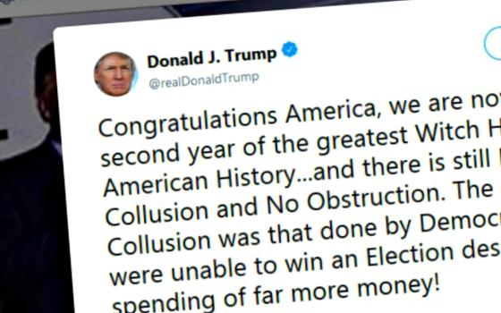 A screen capture of one of President Donald Trump's tweets on May 17