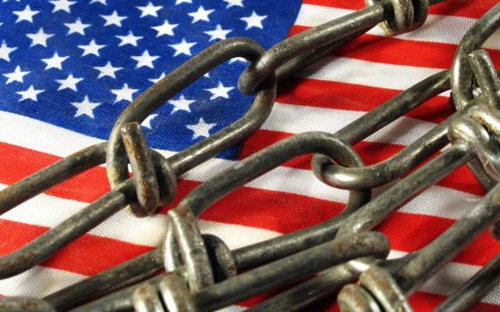 flag in chains