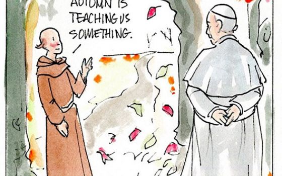 Francis, the comic strip: Autumn is teaching us something.