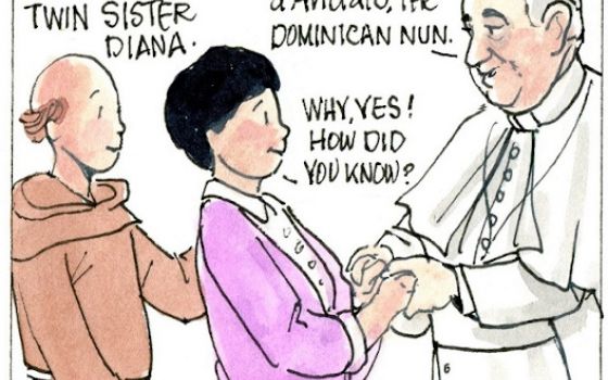 francis, the comic strip, pope meets Diana