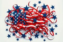 Illustration of American flag unravelling (Dreamstime/Nicoleta Raluca Tudor)